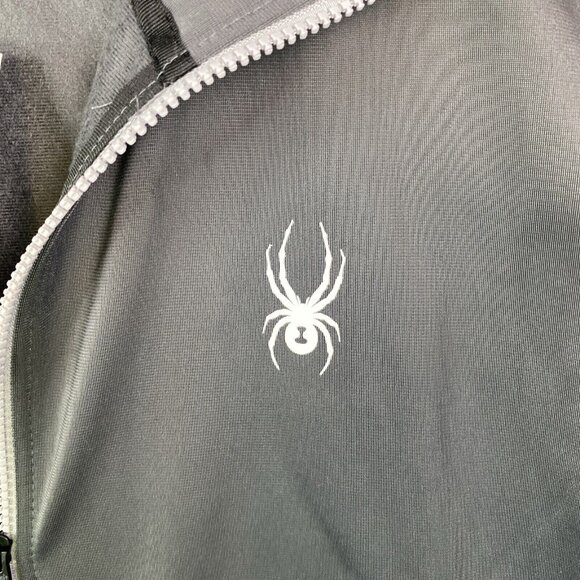 Spyder Men's Full Zip‎ Jacket Medium Polar Gray Warm Up Track Gym Activewear New - Picture 2 of 11